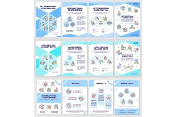 Enhance Global Branding with International Cooperation Brochure Set