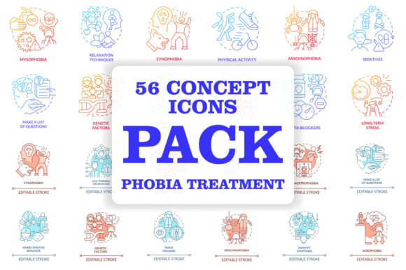 Exploring the Phobia Treatment Concept Icons Bundle: A Comprehensive Guide