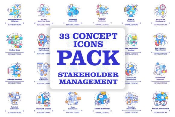 Stakeholder Management Icons for Designers